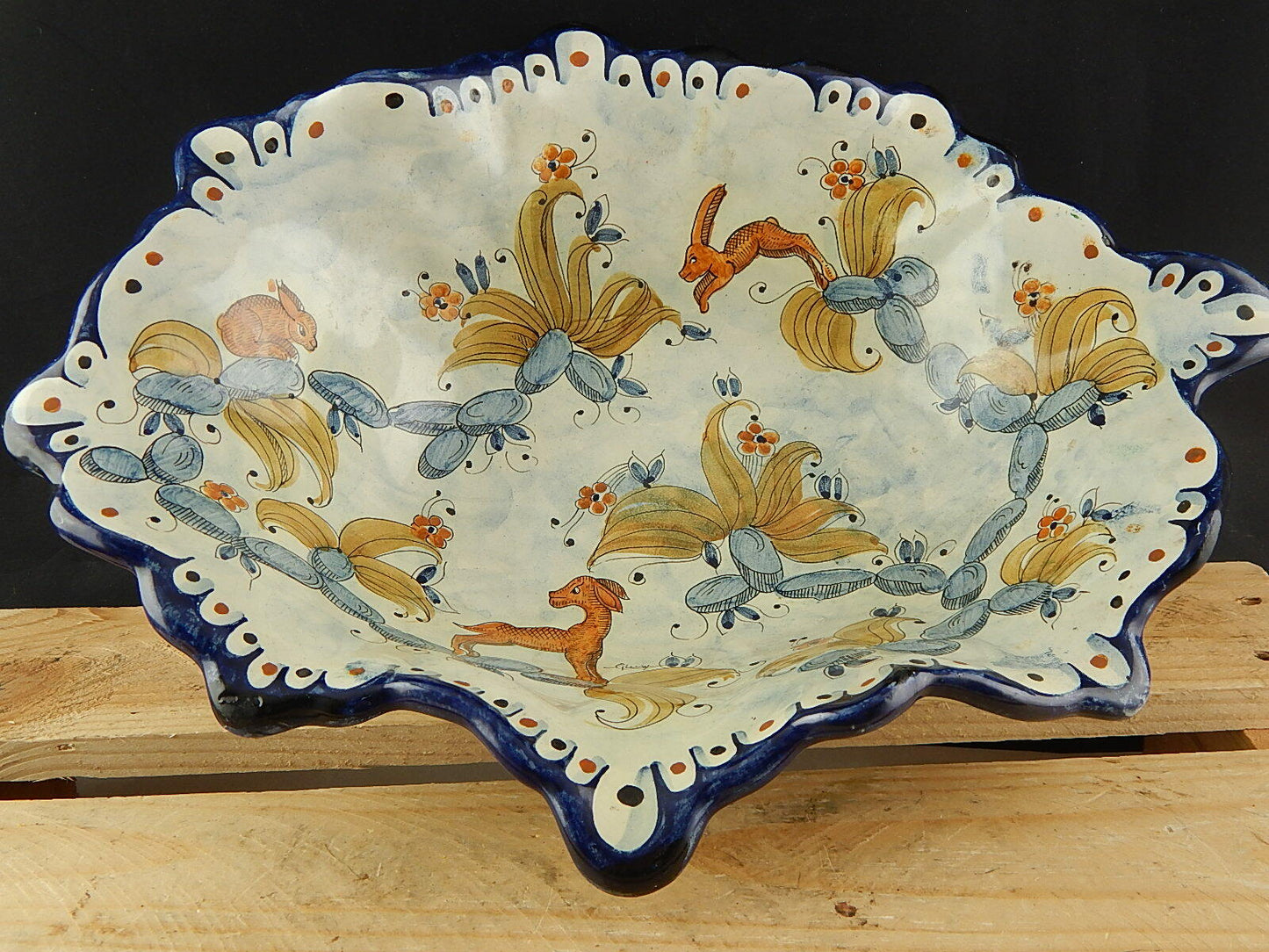 VINTAGE CENTROTAVOLA FRUTTIERA CERAMICA TURI DI ALBISSOLA PEZZO UNICO FATTO MANO