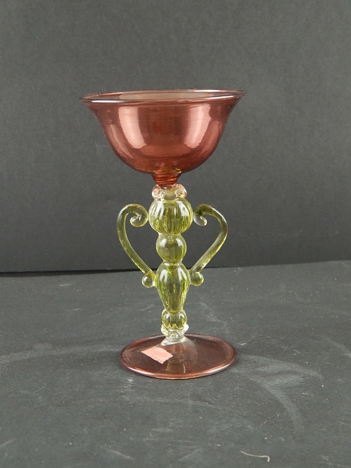 VINTAGE TIPETTO DEL DOGE CALICE MURANO VETRO SOFFIATO ARTISTICO COLLEZIONE A168