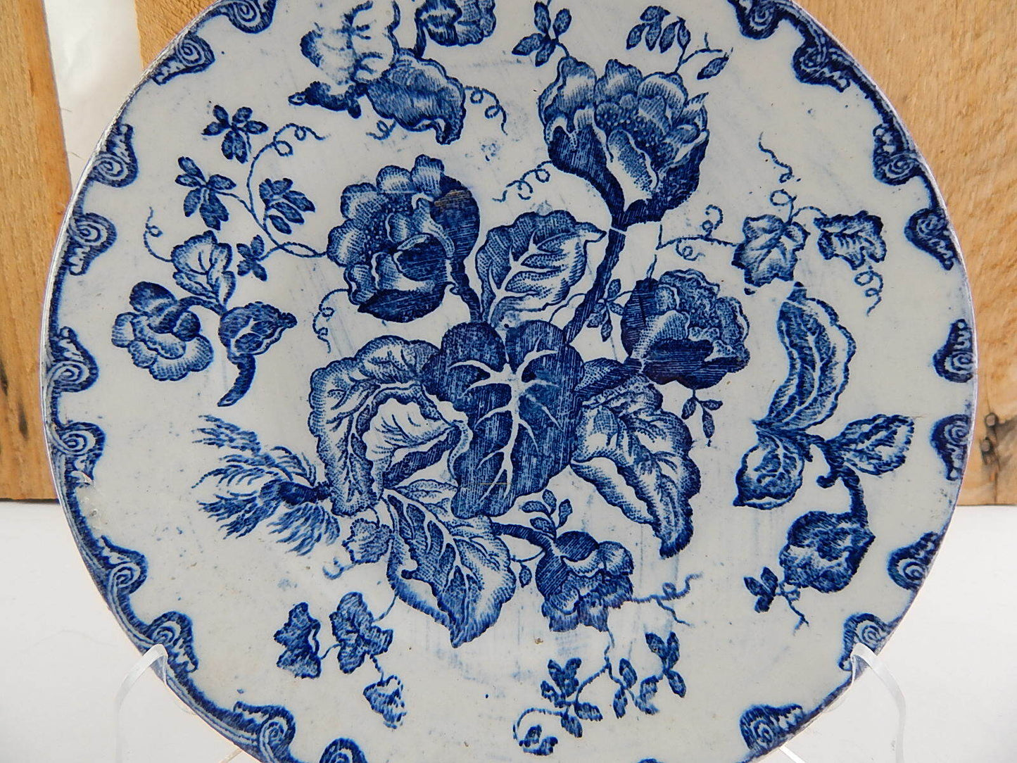 CERAMICA GABUTTI CHIUSA PESIO RARITÀ PIATTO DA MUSEO BLU FLOW FINE 1800