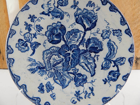 CERAMICA GABUTTI CHIUSA PESIO RARITÀ PIATTO DA MUSEO BLU FLOW FINE 1800