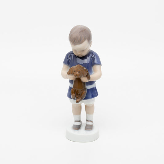 STATUINA PORCELLANA ROYAL COPENHAGEN BING&GRONDAHL "Ole con Cucciolo" CM 17x7