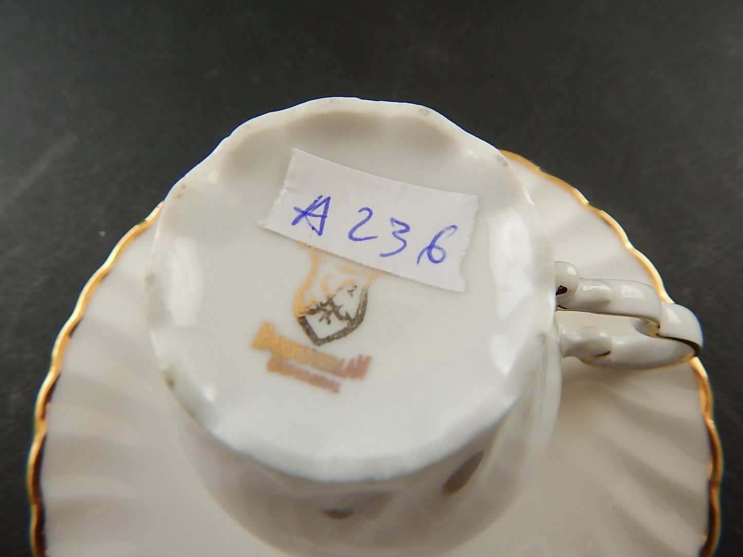 ANTICA TAZZINA CAFFE' PORCELLANA RHEINPFALZ BAVARIA SCENA GALANTE A236