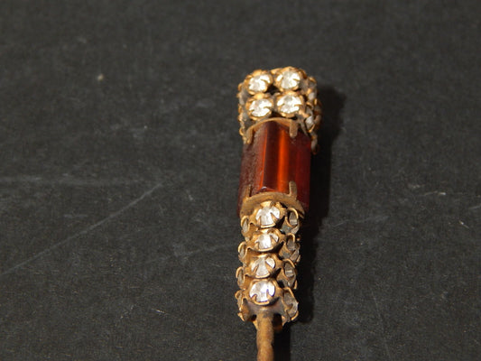 ACCESSORI ABBIGLIAMENTO EPOCA VITTORIANA ANTICO SPILLONE PER CAPPELLO