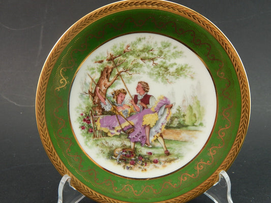 PREZIOSO PIATTO DECORATIVO PORCELLANA LIMOGES P PASTAUD DIPINTO DI FRAGONARD
