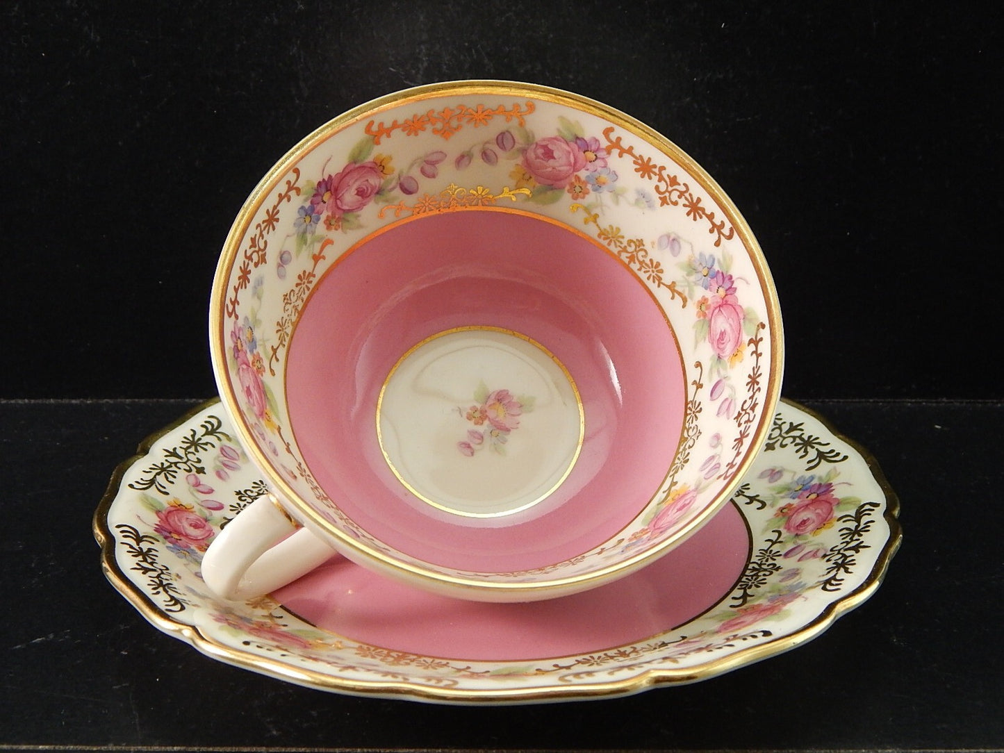 ANTICA ELEGANTE TAZZA TE' PORCELLANA ROSA SELTMANN WEIDEN BAVARIA DECORO ROSE ##