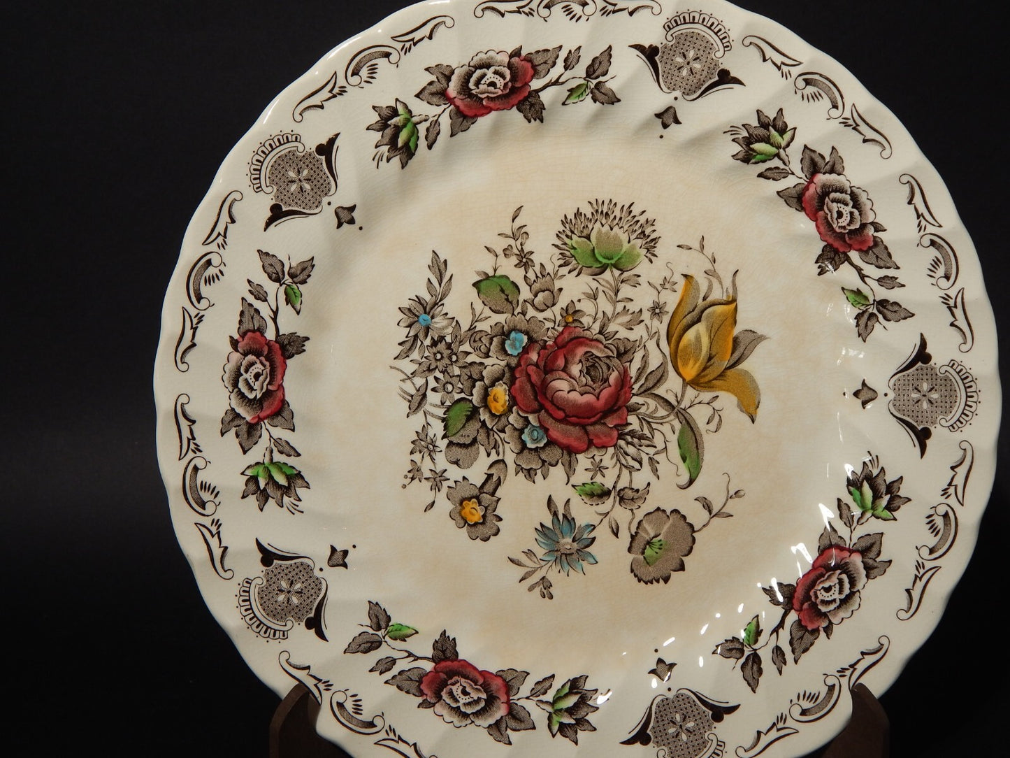 ANTICO SERVIZIO 6 PIATTI INGLESI CERAMICA MYOTTS STAFFORDSHIRE ENGLAND BOUQUET