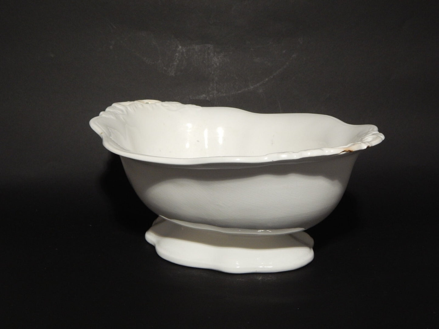 ANTICA RARA FRUTTIERA CENTROTAVOLA CERAMICA BIANCA RICHARD MILANO FINE 800