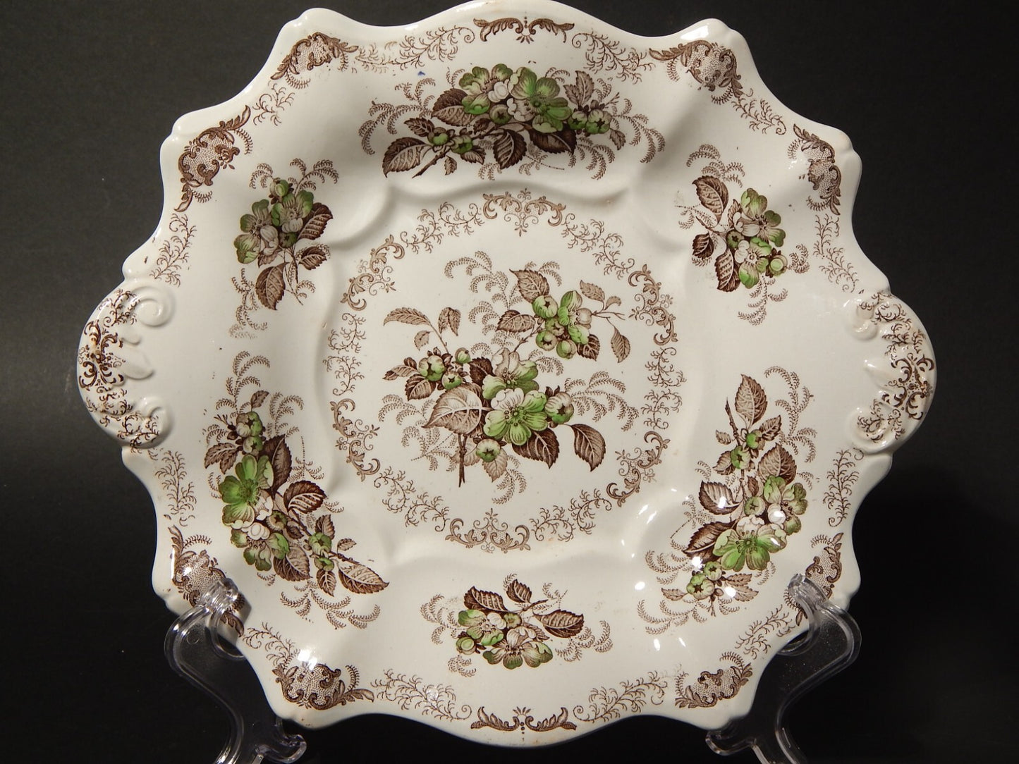 ANTICA 1850 FRUTTIERA CENTROTAVOLA SEMI PORCELLANA RIDGWAY &C. APPLE BLOSSOM