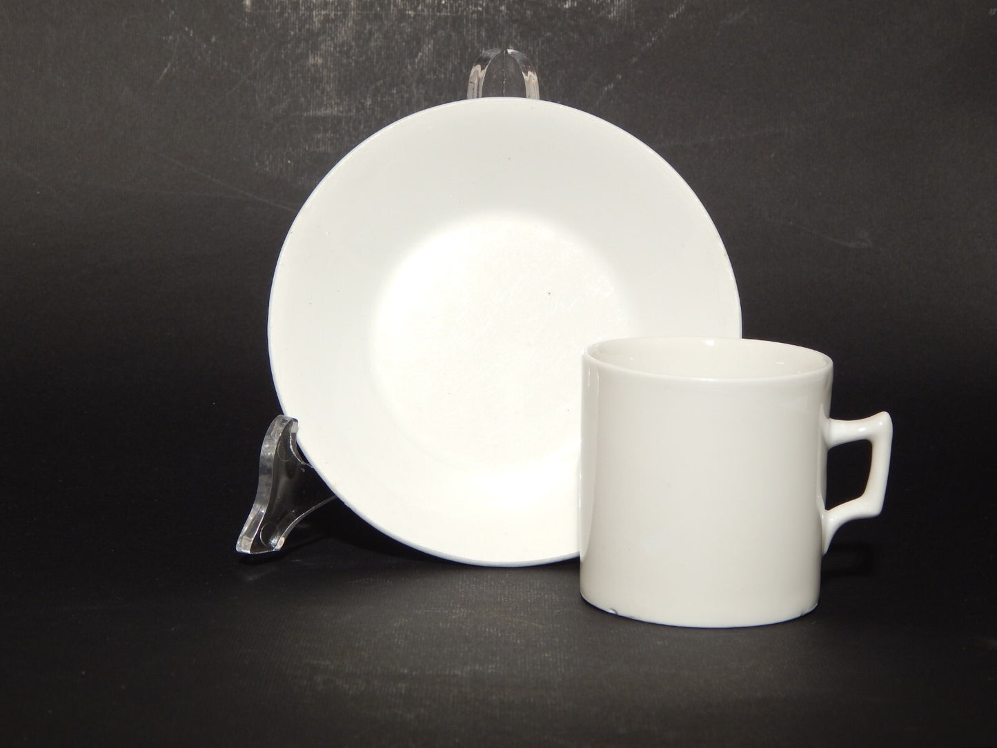 ANTICA PREZIOSA PORCELLANA BIANCA IMPERO TAZZINA CAFFÈ E PIATTINO GINORI DOCCIA