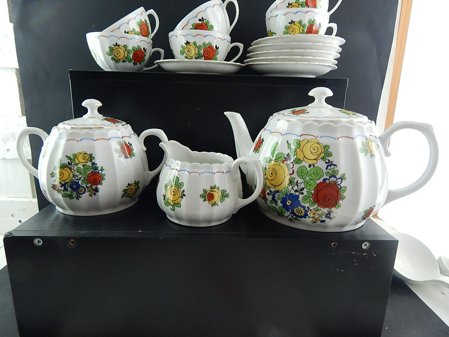 ANTICO PREZIOSO SERVIZIO DA TÈ PORCELLANA WÜRTTEMBERG BAUER & PFEIFFER 1904-34