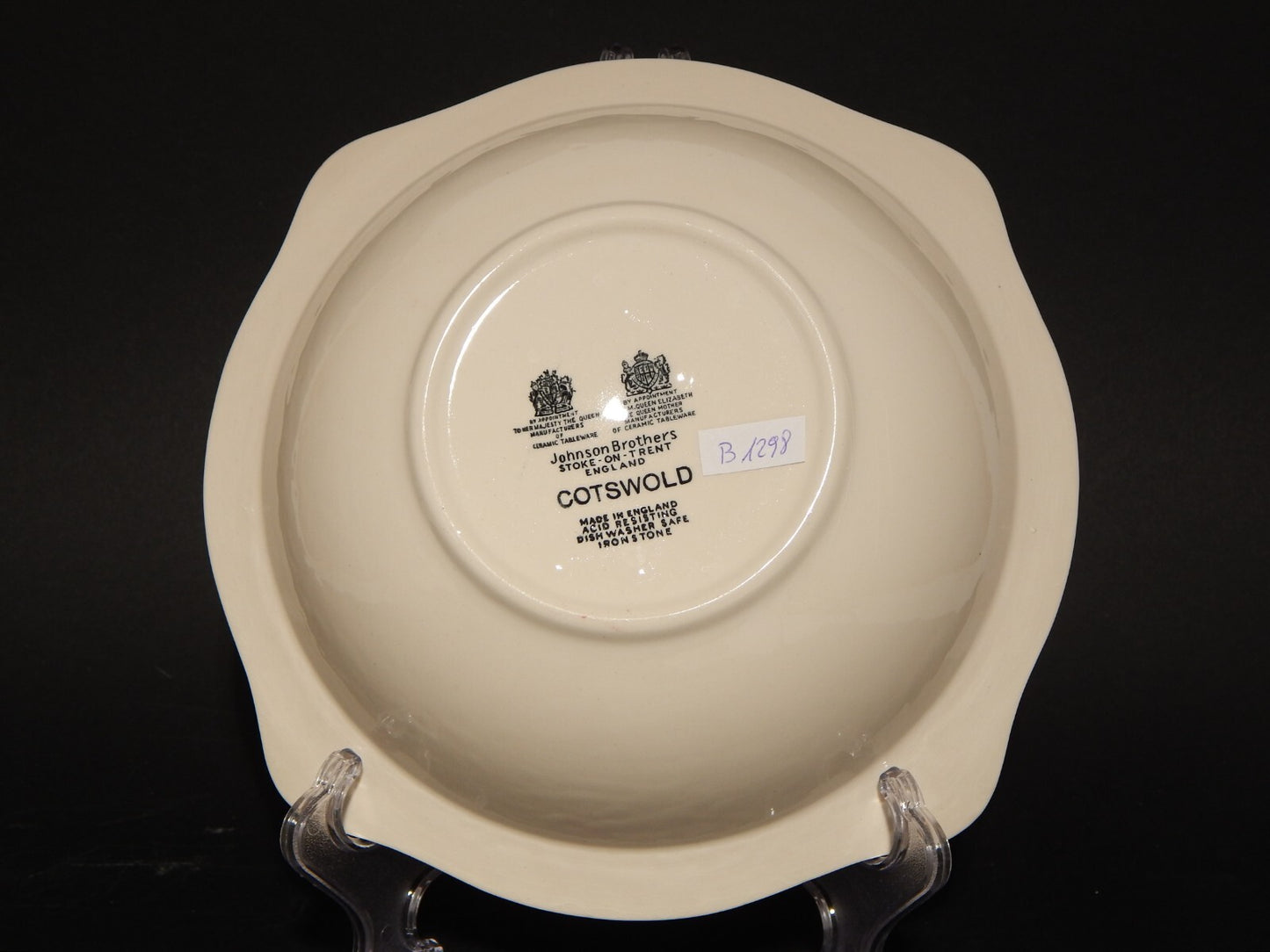 ANTICA JOHNSON BROS CIOTOLA CM 24 SEMI PORCELLANA DECORO COTSWOLD ROSSO