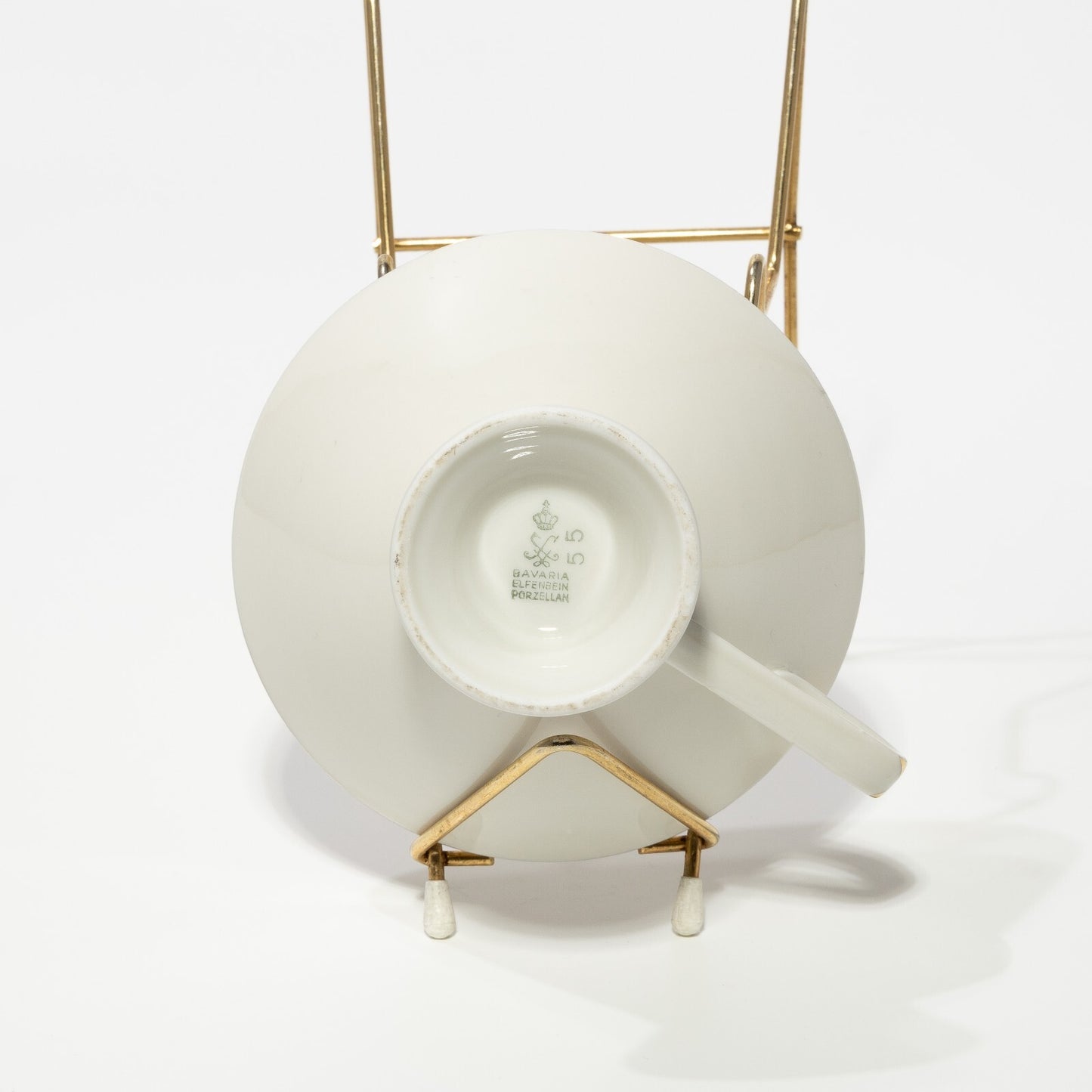 ANTICA TAZZA TÈ ART DECO PORCELLANA BAVARIA OSCAR SCHALLER DECORO ORO ##