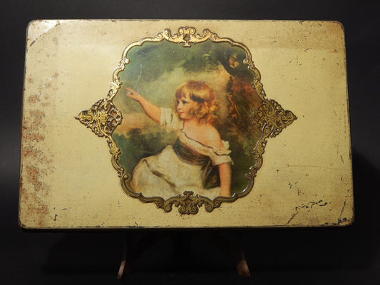 PUBBLICITARIO VINTAGE SCATOLA LATTA CIOCCOLATINI CARAMELLO GRODER FERRO TORINO