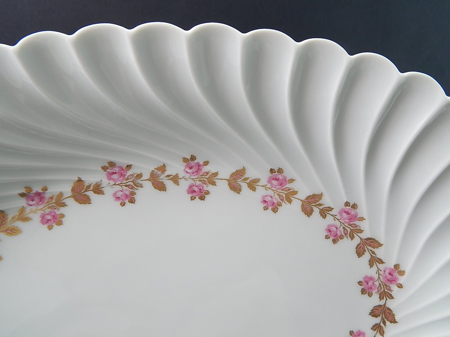 VINTAGE ELEGANTE VASSOIO OVALE PORCELLANA BIANCA FIORELLINI LIMOGES HAVILAND