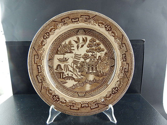 ANTICO PIATTO CERAMICA WILLOW PRIMAVESI &SON CARDIFF AND SWANSEA METÀ 1800