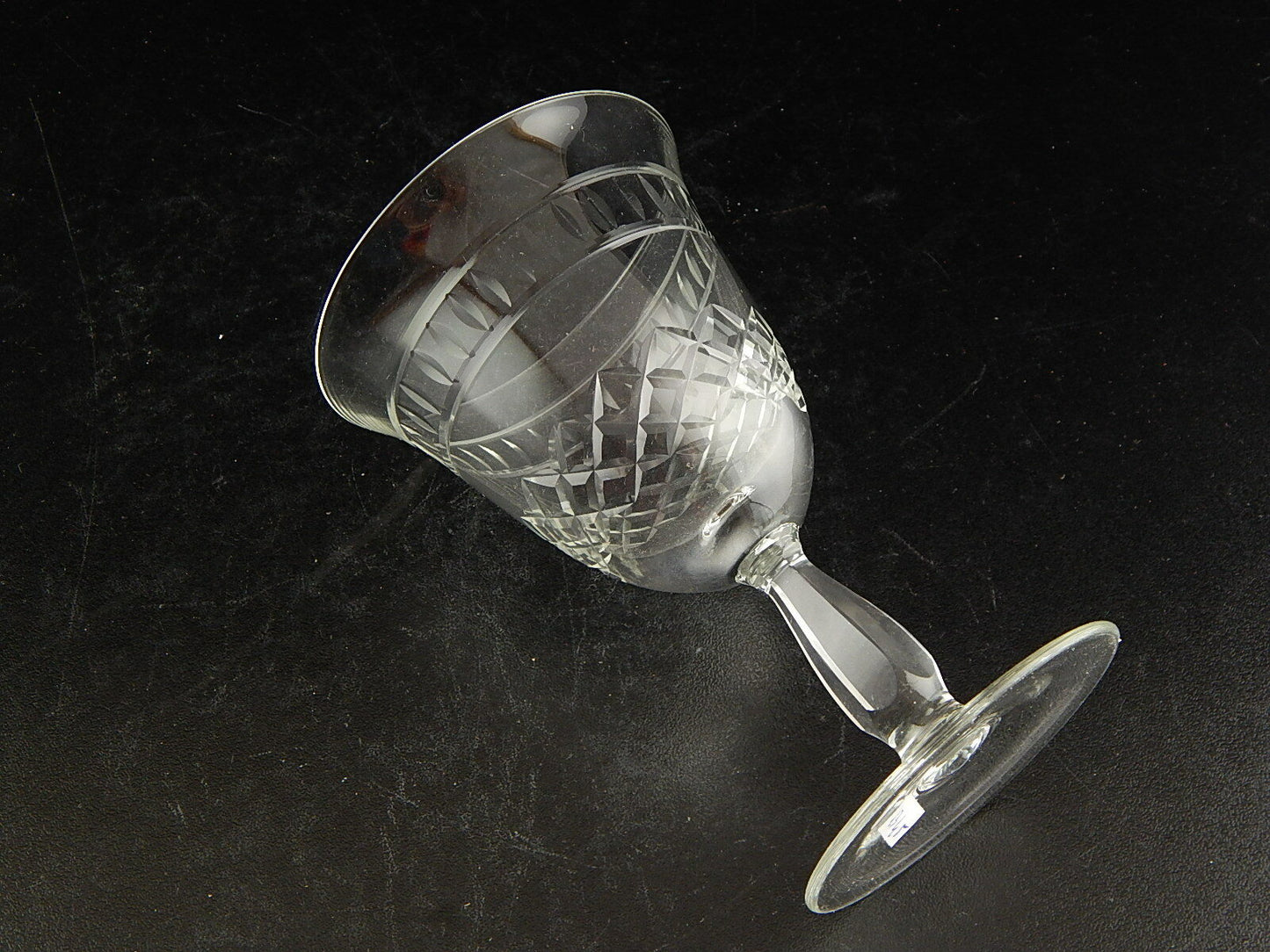 ANTICO ART DECO BICCHIERE CALICE CRISTALLO MOLATO 14,5 CM ALTEZZA