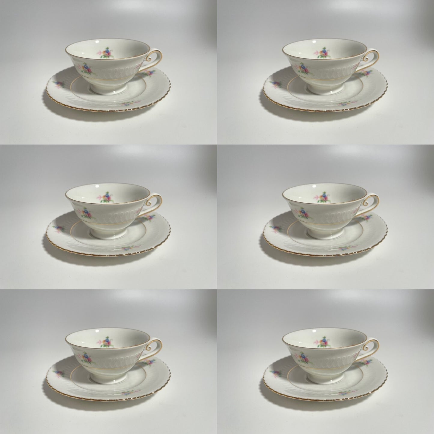 ANTICO SERVIZIO 6 TAZZINE PORCELLANA SELTMANN WEIDEN BAVARIA MODELLO ELISABETH