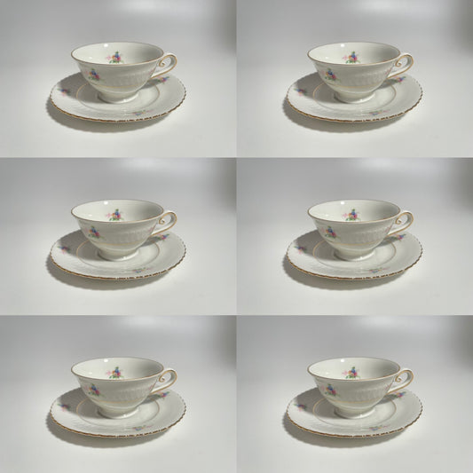 ANTICO SERVIZIO 6 TAZZINE PORCELLANA SELTMANN WEIDEN BAVARIA MODELLO ELISABETH