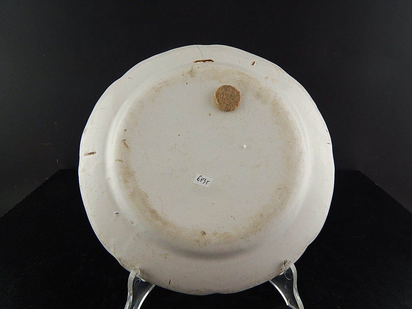 ANTICO 800 PIATTO CERAMICA MAIOLICA FIORI DIPINTI POLICROMI COLLEZIONE #6935