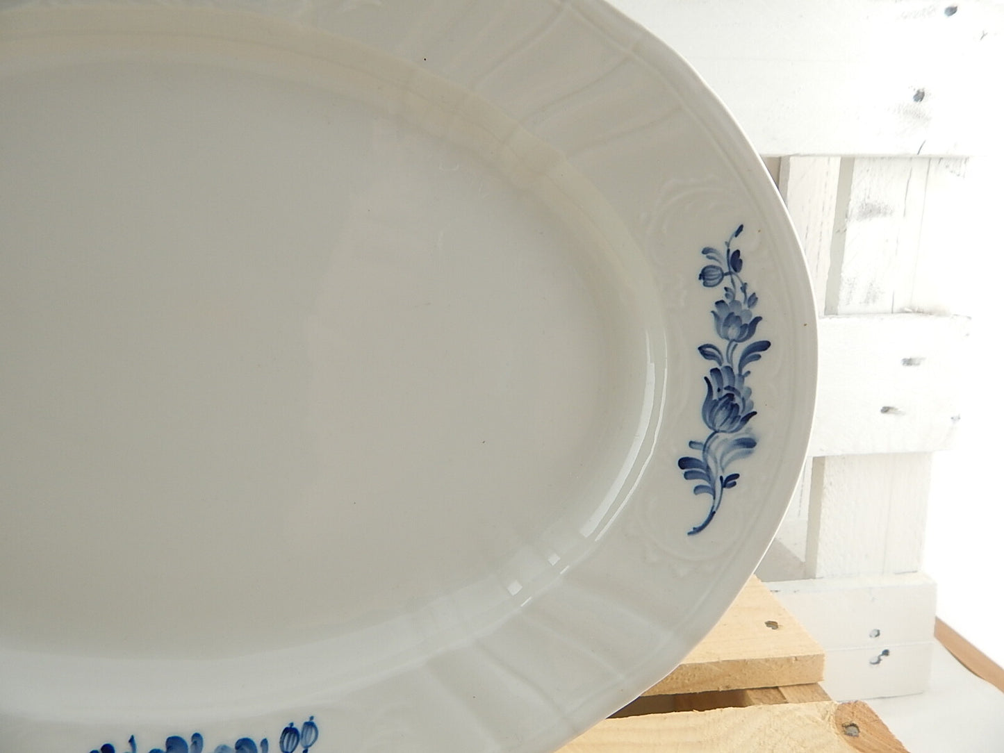 VINTAGE ROYAL COPENHAGEN PORCELLANA JULIANE MARIE VASSOIO TRAY BLUE FLOWER