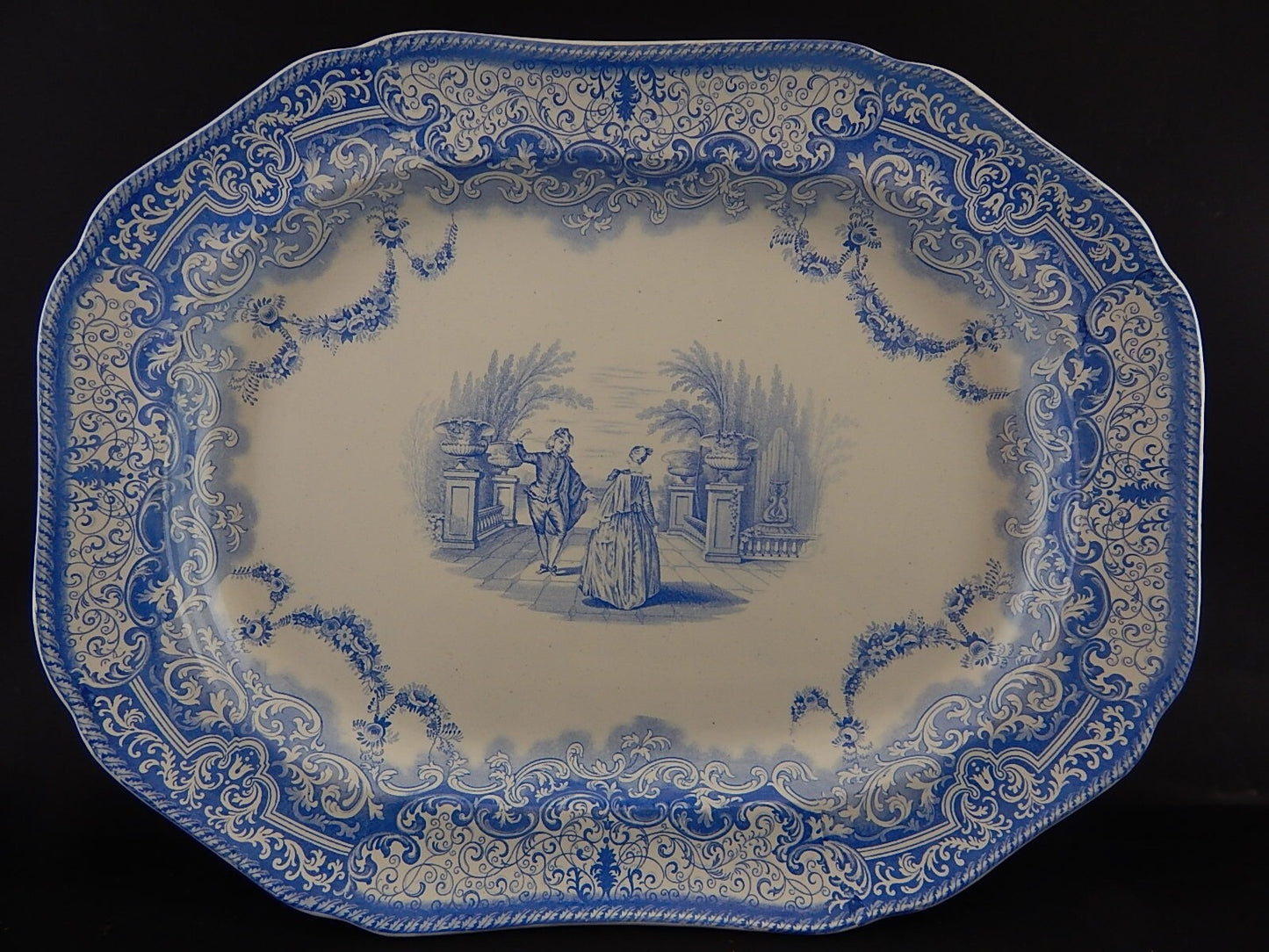 COPELAND & GARRETT 1844 ANTICO RARO PREZIOSO VASSOIO CERAMICA LOUIS QUATORZE ##