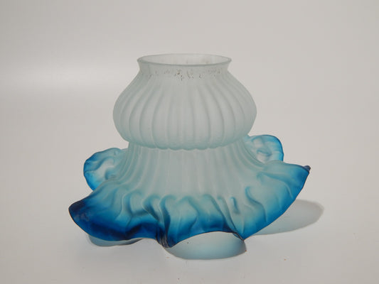 ANTICO EPOCA LIBERTY VETRO SOFFIATO PASTA VETRO PER APPLIQUE LAMPADA BLU