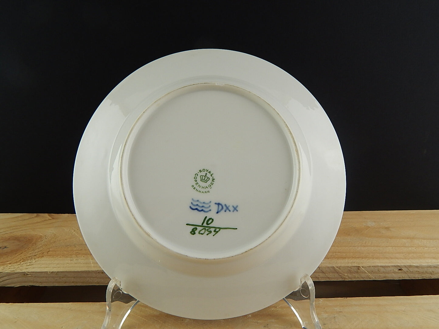 VINTAGE ROYAL COPENHAGEN PORCELLANA PIATTO DESSERT FLOWER DIPINTO MANO CM 19