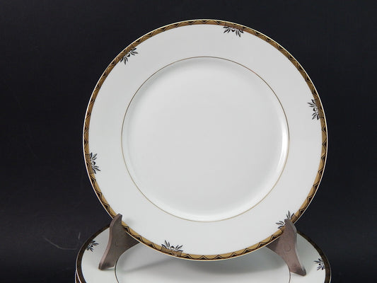 ANTICO SERVIZIO 6 PIATTI IMPERO PORCELLANA DECORO NERO ORO BAVARIA O. SCHALLER