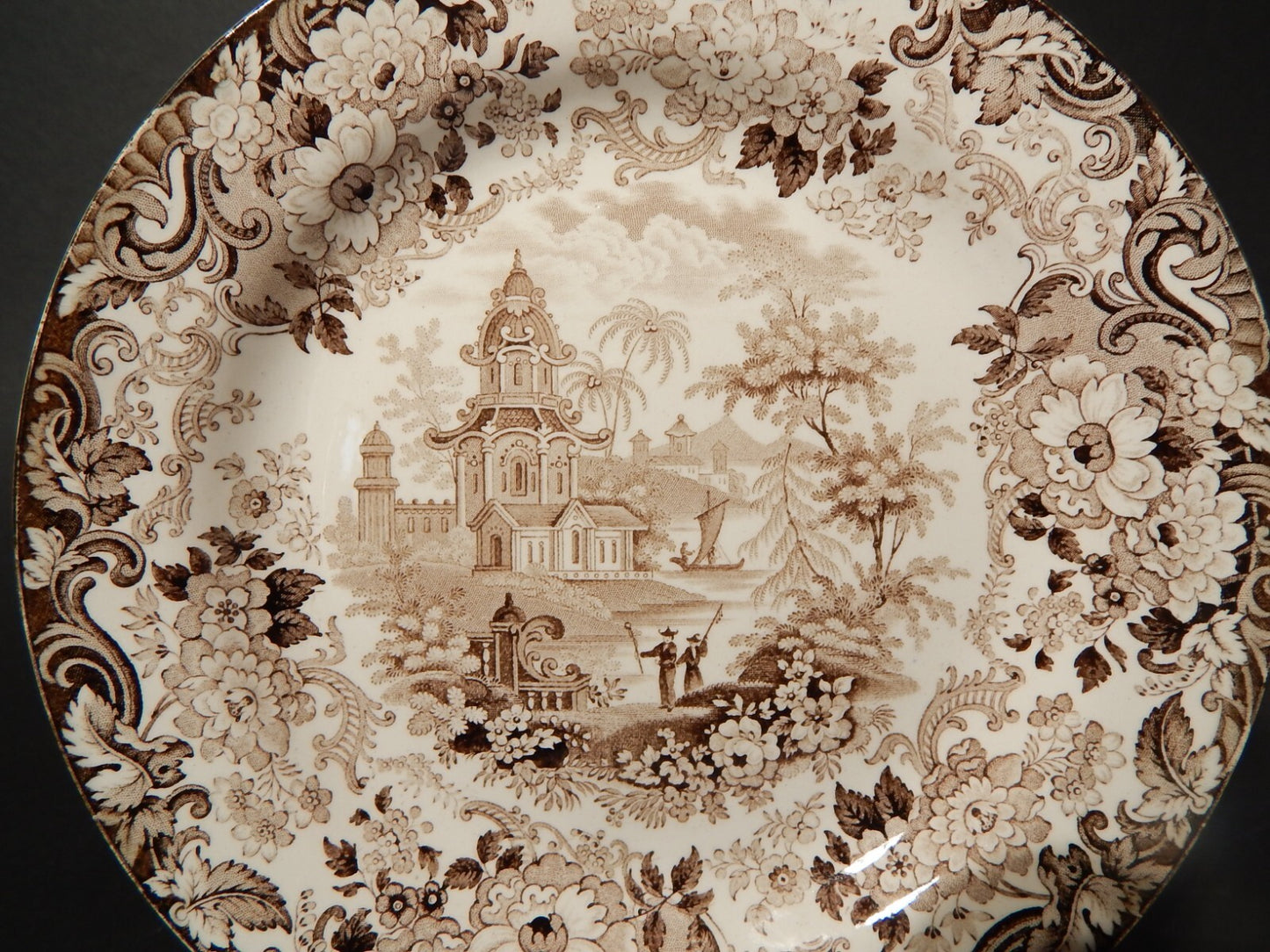 ANTICO PIATTO VITTORIANO 1800 PORCELLANA WEDGWOOD RARO DISEGNO ORIENTALE