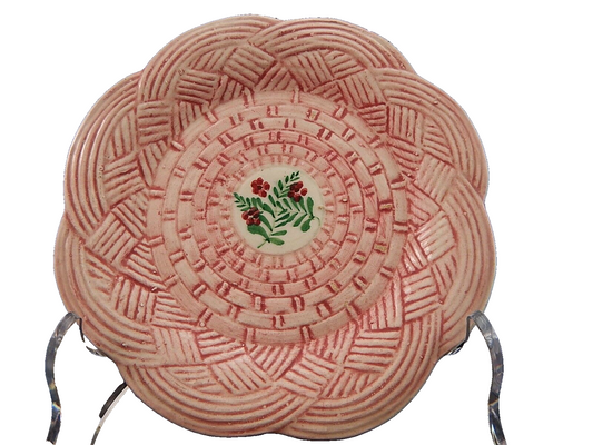 ANTICO RARO PIATTO CERAMICA MANIFATTURA SARREGUEMINES FATTO E DECORATO A MANO