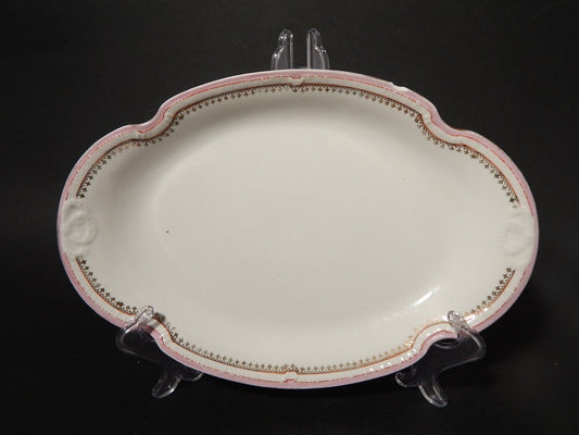 ANTICA VASSOIO PORCELLANA GINORI LIBERTY DECORO ROSA E ORO DIFETTO