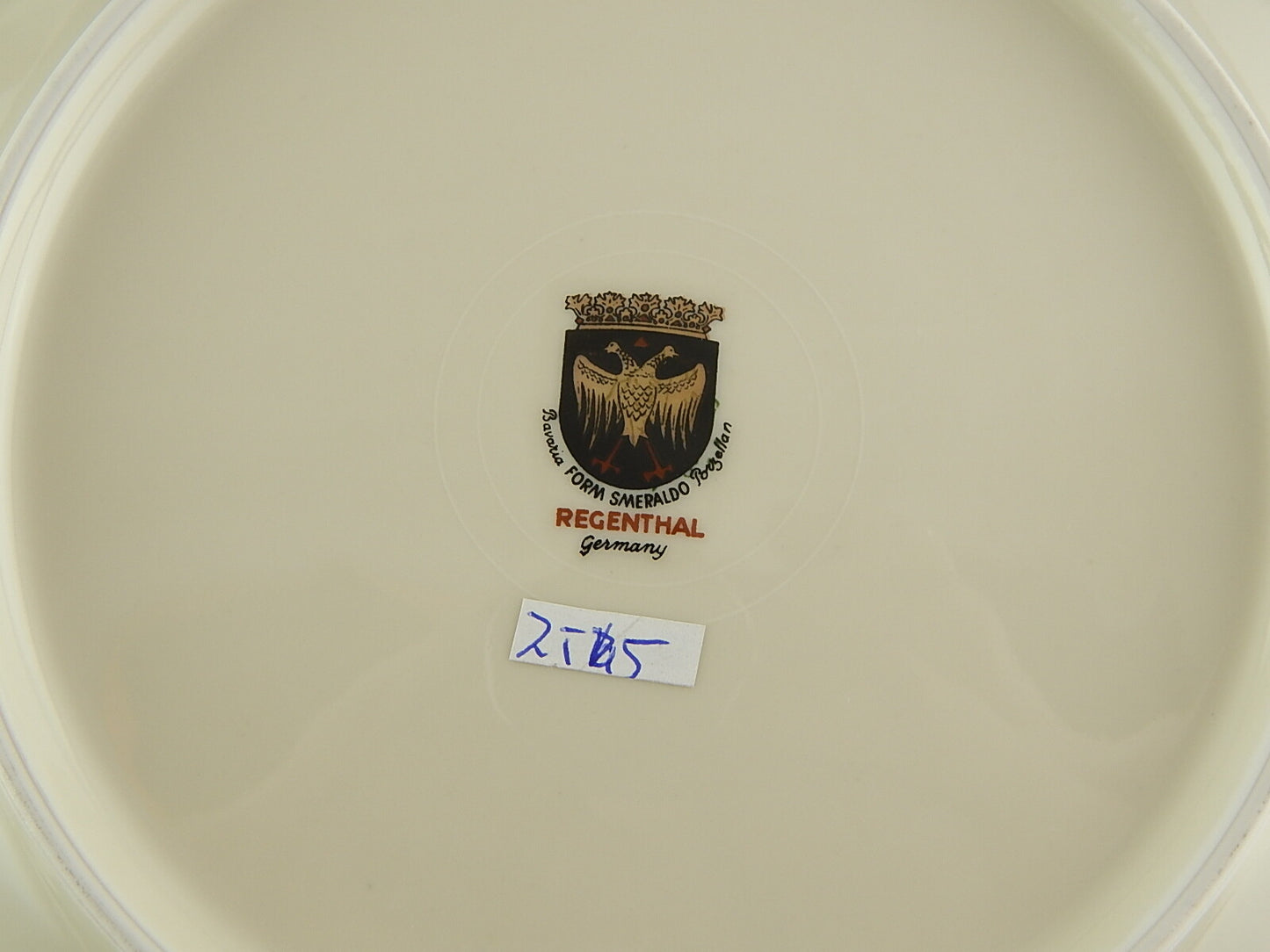 RETRO ELEGANTE SET 6 PIATTI PIANI IMPERO PORCELLANA BAVARIA AVORIO SMERALDO ORO