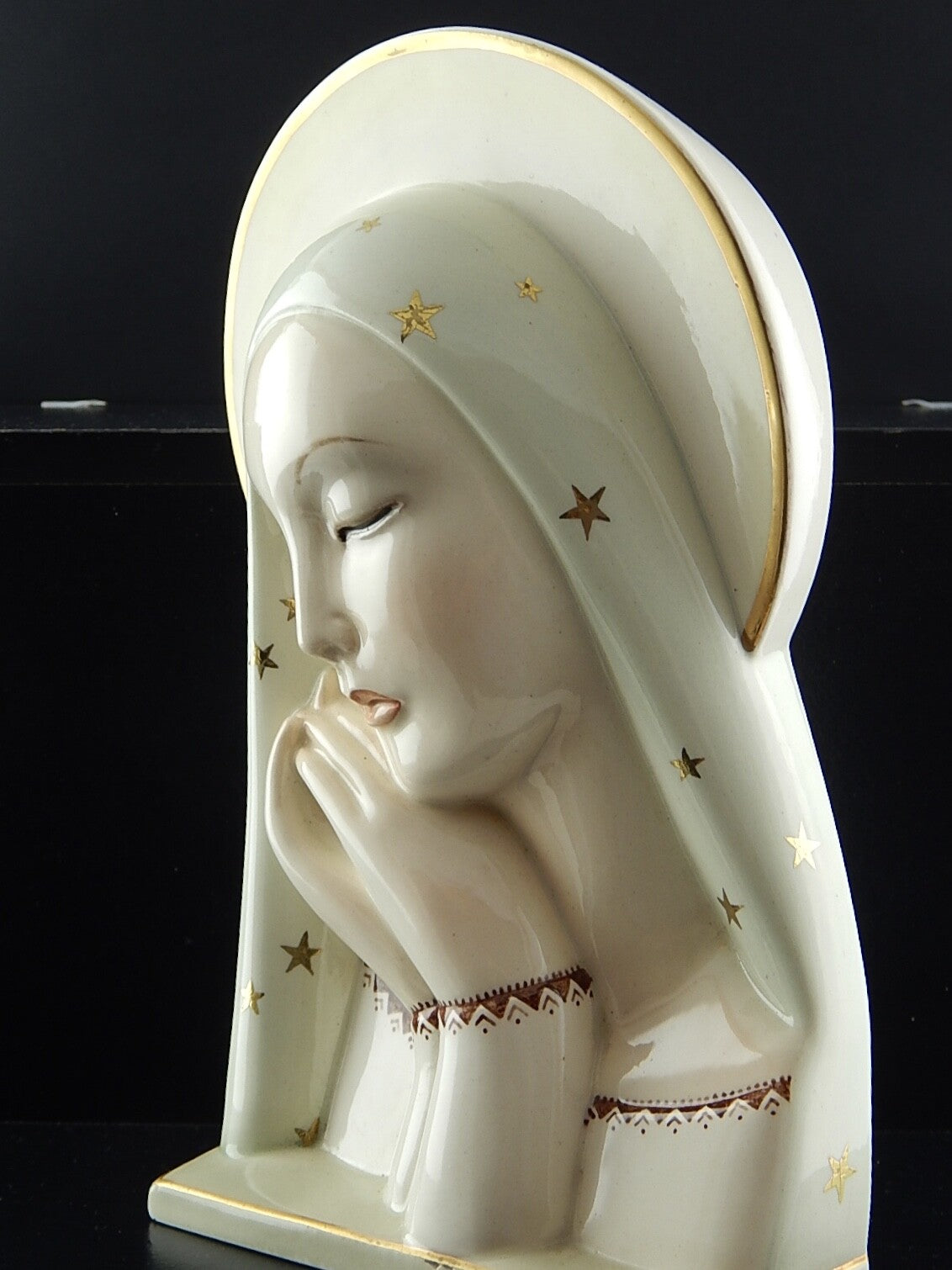 PREZIOSO ALTORILIEVO VOLTO MADONNA CERAMICA IGNI TORINO 1936 EPIGONO LENCI
