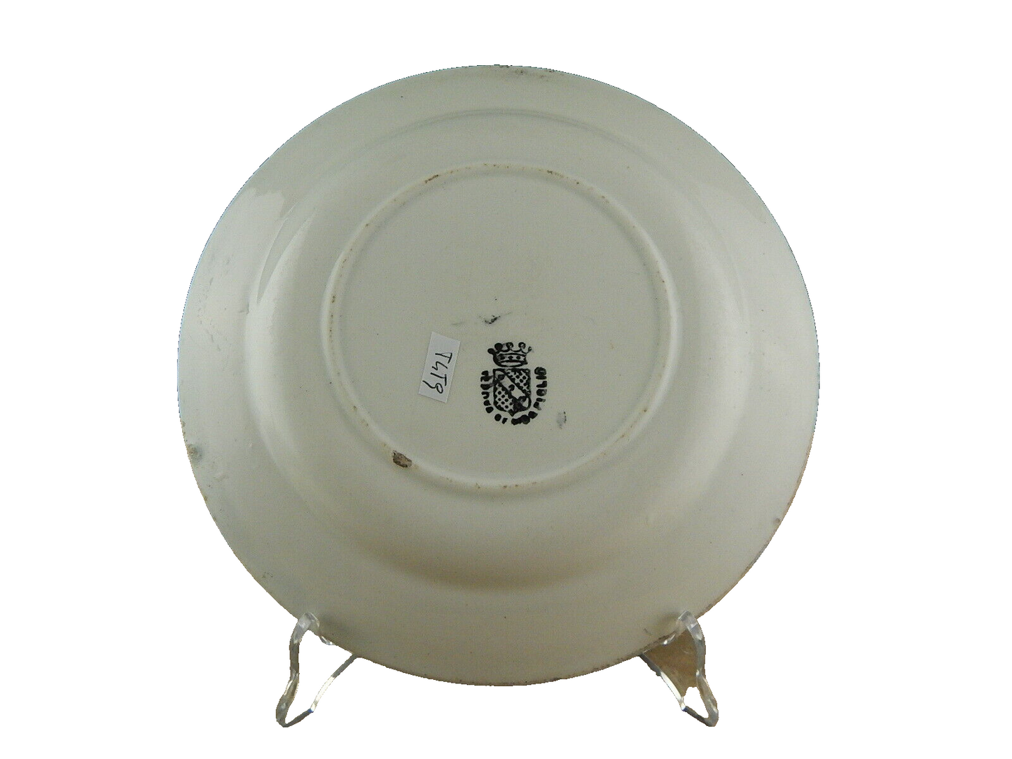 ANTICO PIATTO CERAMICA VEDOVA BESIO&FIGLIO MONDOVI' FINE '800 STAMPA MANO WILLOW