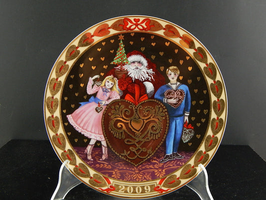 ROYAL COPENHAGEN PORCELLANA PIATTO CUORI NATALE 2009 COLLEZIONE HEARTS OF XMAS