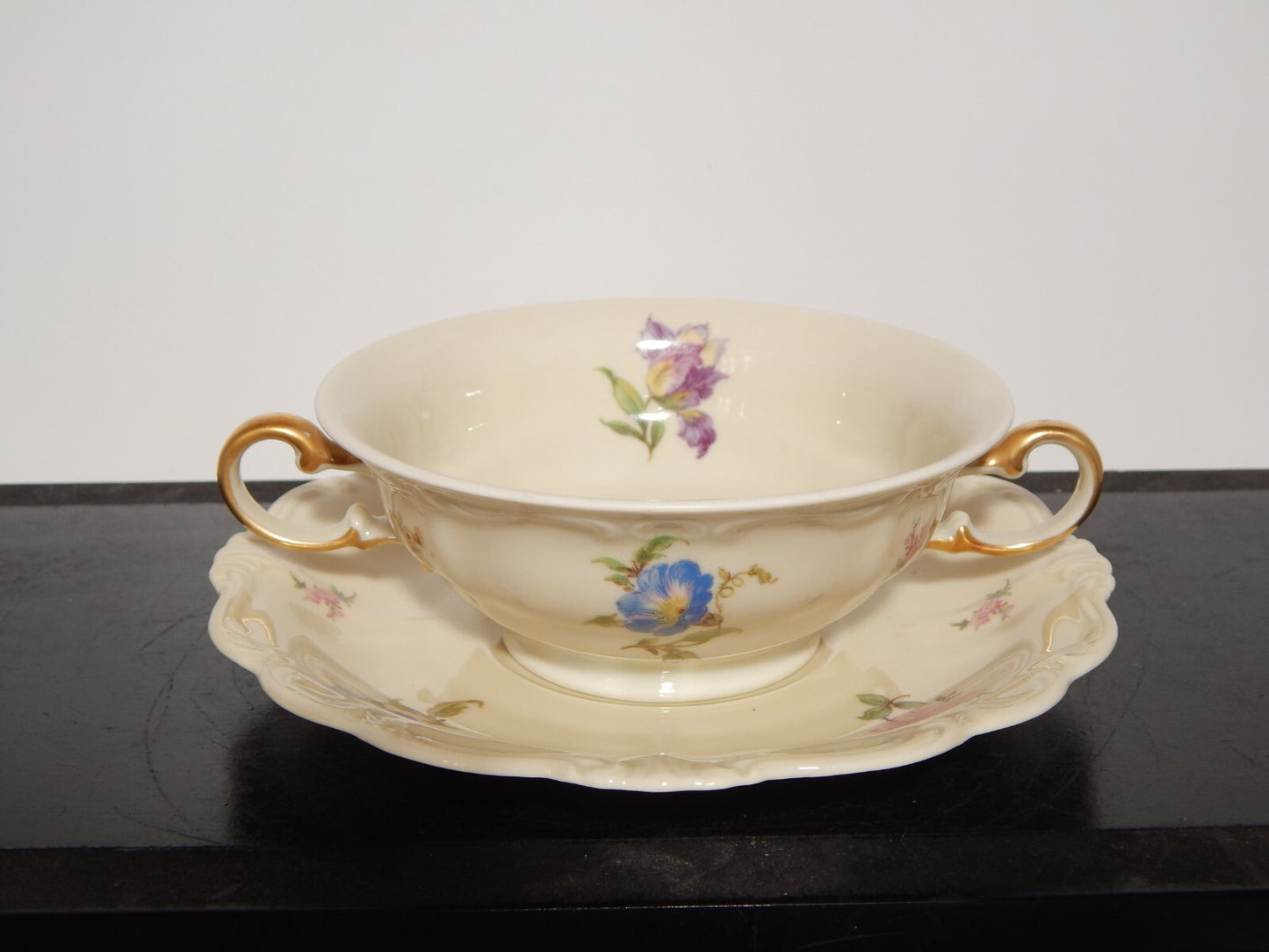 PREZIOSA ROCAILLE ANTICA TAZZA BRODO CONSOMME' PORCELLANA ROSENTHAL POMPADOUR #