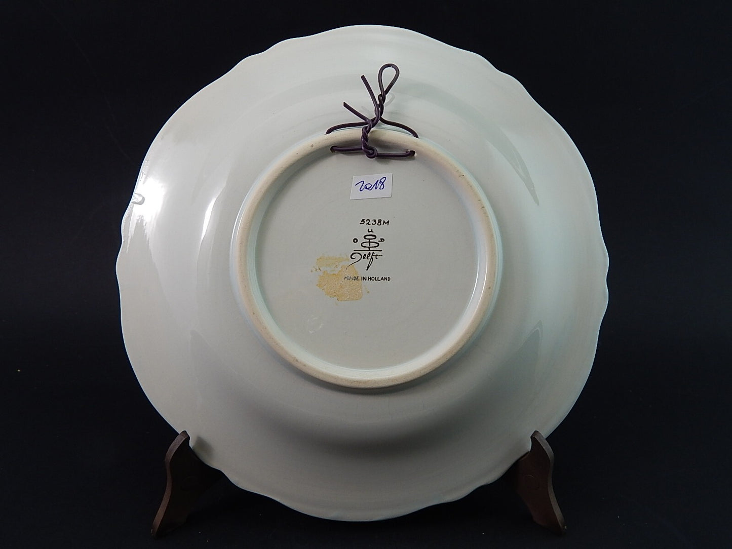 ANTICO PREZIOSO PIATTO CERAMICA POLICROMA COLLEZIONE OUD DELFT DIPINTO A MANO