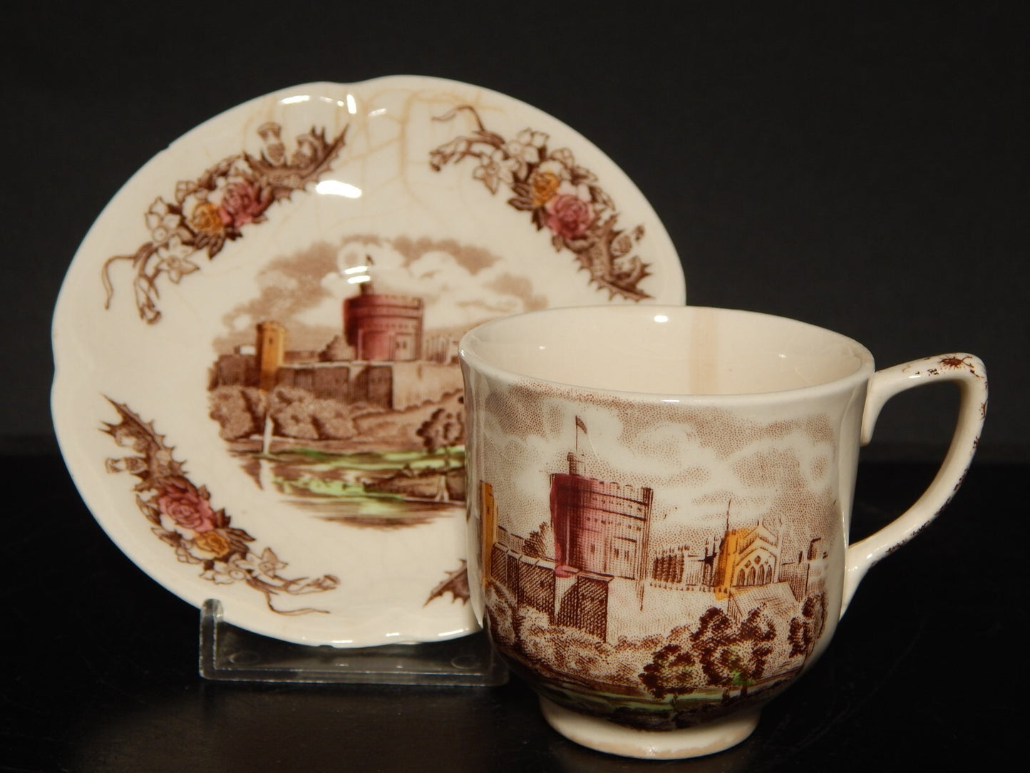 RETRO' TAZZINA CAFFE' PORCELLANA JOHNSON BROS ROYAL HOMES OF BRITAIN DIFETTI