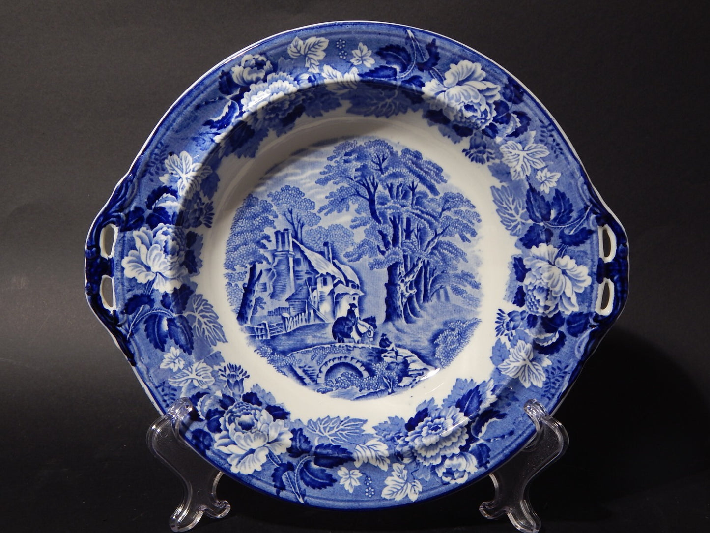 RETRO ENOCH WOOD'S ENGLISH SCENERY ALZATA FRUTTIERA CENTROTAVOLA SEMI PORCELLANA