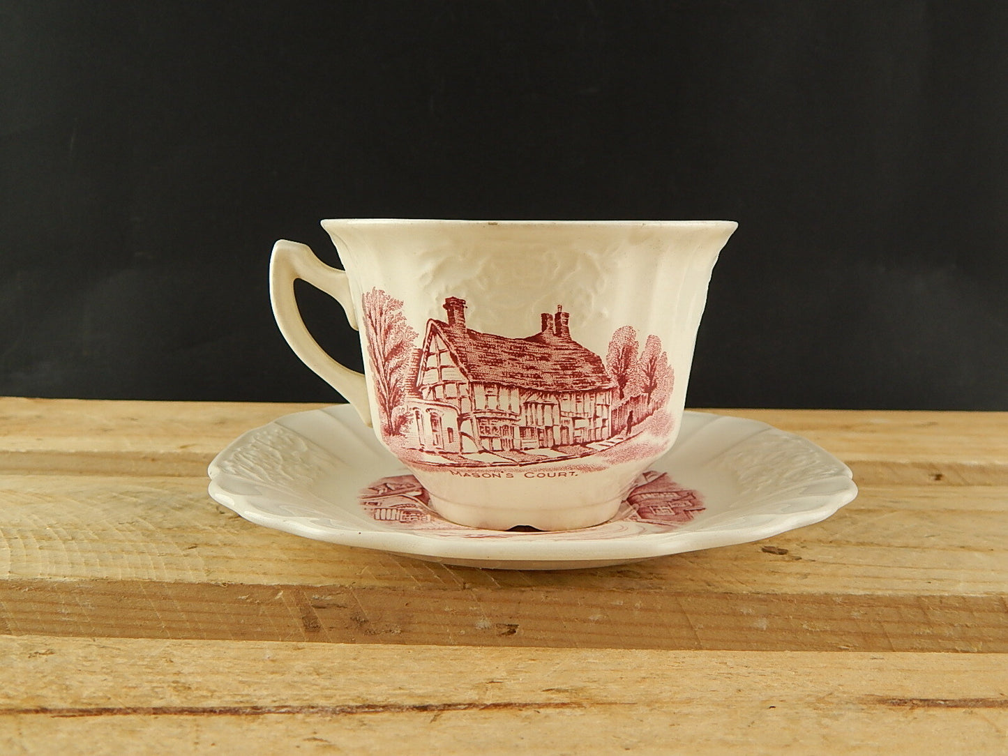 TAZZA CERAMICA ANTICA SHAKESPEARE LAND MYOTT SON & CO 1830 HANLEY BIANCO ROSSO