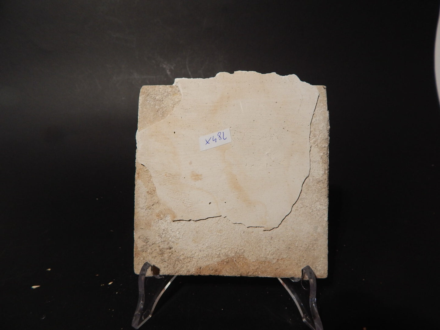 ANTICA PIASTRELLA MATTONELLA CERAMICA DELFT DEL 1700 DECORO AL MANGANESE (482)