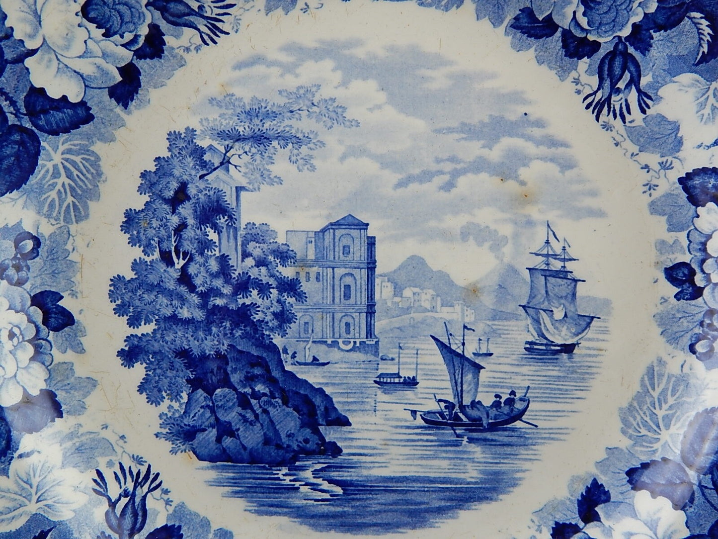 ANTICO RARISSIMO GRANDE PIATTO PORCELLANA WEDGWOOD META' 800 VITTORIANO CM 28,5