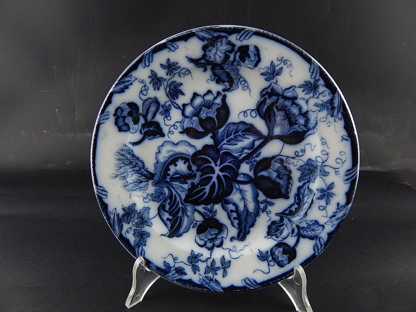 ANTICO PIATTO NINFEE CERAMICA RICHARD MILANO FINE 800 FLOW BLUE WATER NYMPH 8739