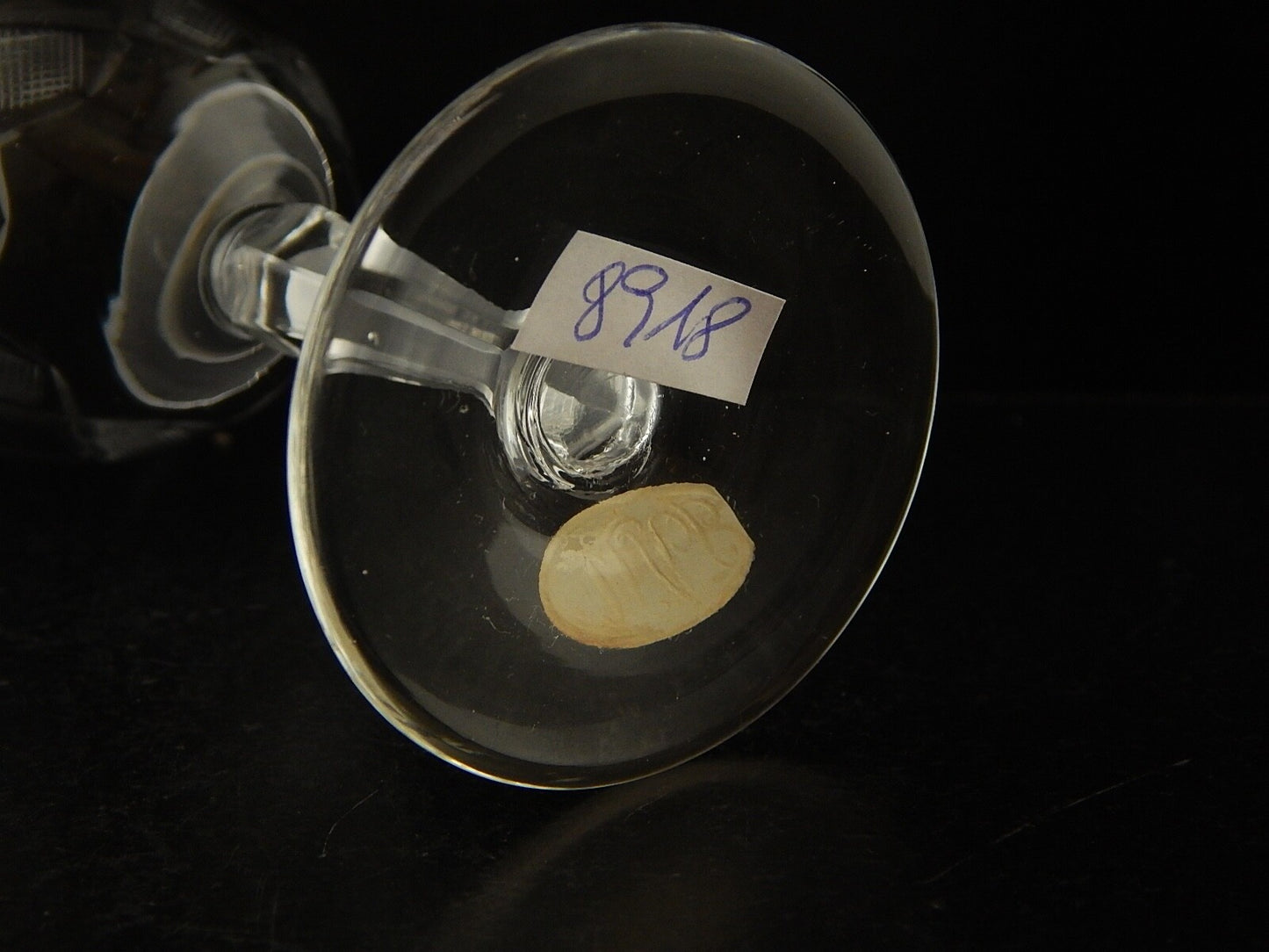 ANTICO ART DECO SERVIZIO 10 BICCHIERI CALICI CRISTALLO DESSERT BOEMIA MOLATI