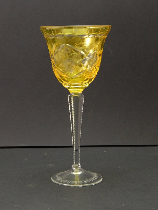 PREZIOSO VINTAGE BICCHIERE CALICE CRISTALLO BOEMIA MOLATO A1050