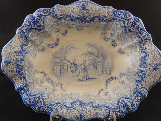 COPELAND & GARRETT 1844 ANTICO PREZIOSO VASSOIO CERAMICA LOUIS QUATORZE