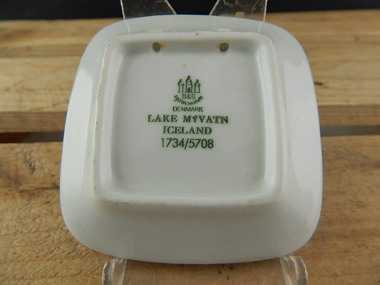 ROYAL COPENHAGEN BING&GRONDAHL PLAQUETTE PIATTO PORCELLANA LAKE MYVATN ICELAND