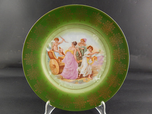 ANTICO ELEGANTE PIATTO PORCELLANA IMPERO VIENNA COLLEZIONE SCENA MITOLOGICA