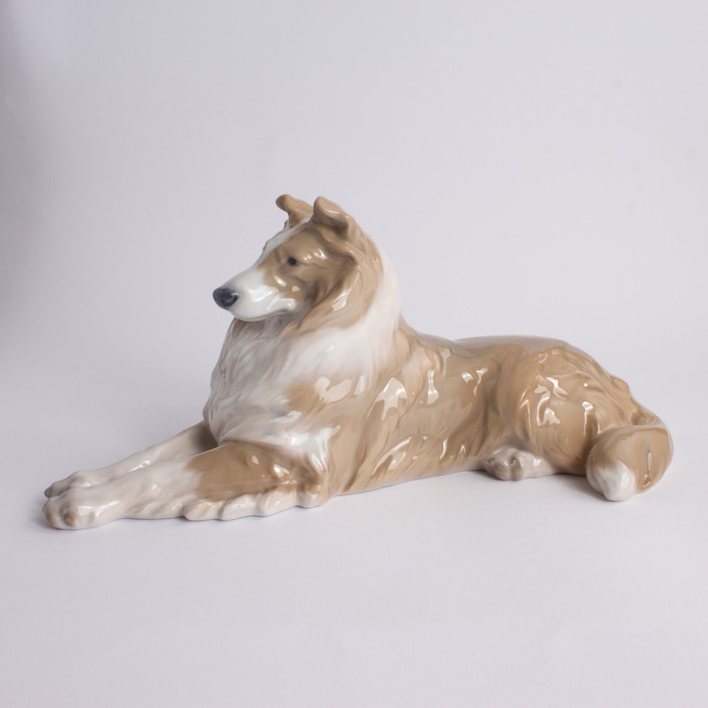 STATUINA GRANDE PORCELLANA ROYAL COPENHAGEN "Collie" 1701 ORIGINALE HANDMADE