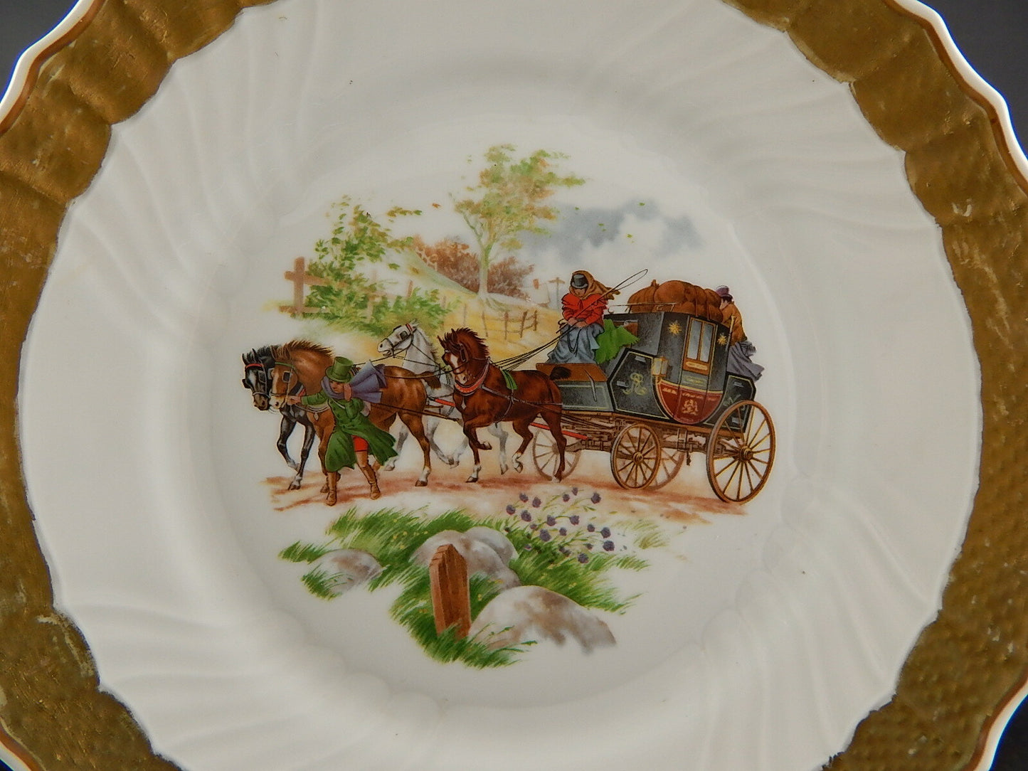 RICHARD GINORI PORCELLANA PIATTO VECCHIO GINORI COLLEZIONE CARROZZA CAVALLI